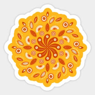 Orange mandala Sticker